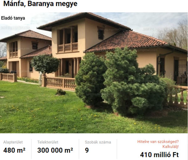 Gyönyörű birtok eladó Mánfán, a Tanyafejlesztés lehetősége itt is adott