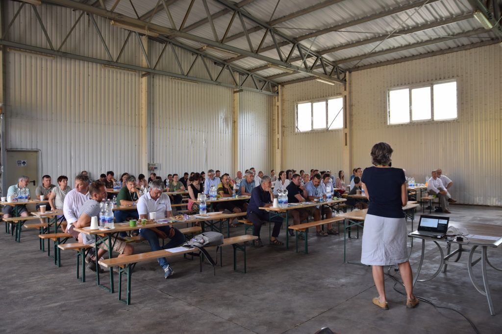 A terepi szemlét követően a vendégek visszatértek a szakmai program helyszínére, a Fejér vármegyei Csoroszlya Farmra