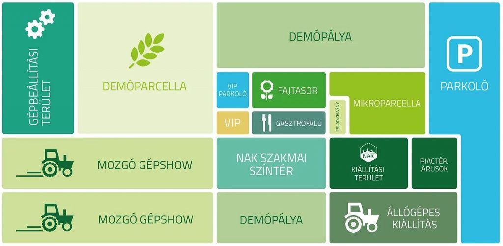 A "NAK Szántóföldi Napok és AgrárgépShow – Mezőfalva” szabadtéri agrárszakmai kiállítás 2023-as térképe